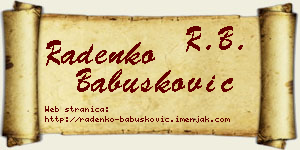 Radenko Babušković vizit kartica